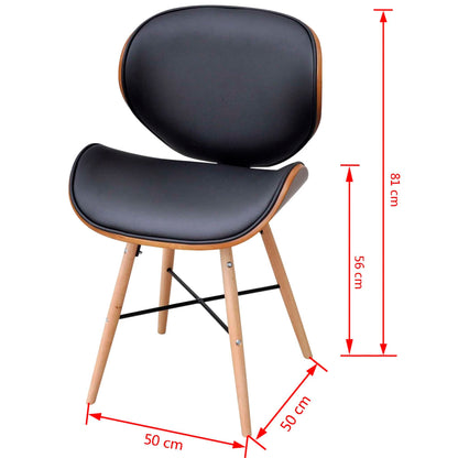 Eetkamerstoelen 6 St Gebogen Hout En Kunstleer - Design Meubelz