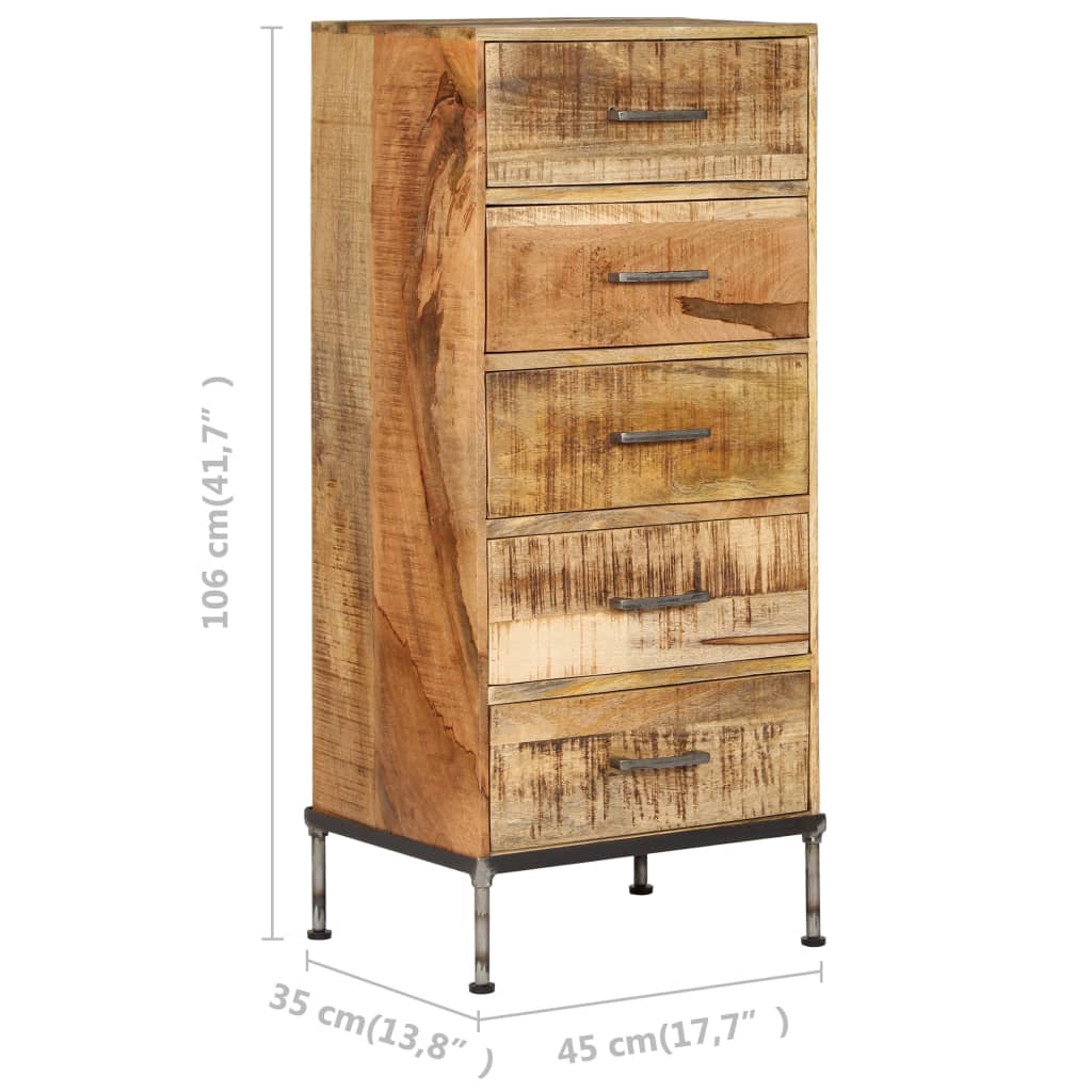 Ladekast 45X35X106 Cm Massief Mangohout - Design Meubelz