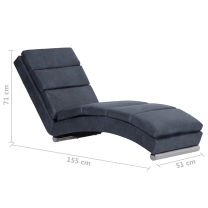 Chaise Longue Kunstsuède Grijs - Design Meubelz