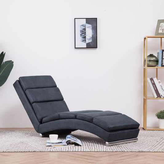 Chaise Longue Kunstsuède Grijs - Design Meubelz