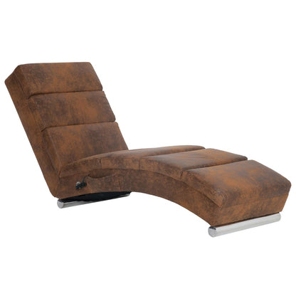 Massage Chaise Longue Kunstsuède Bruin - Design Meubelz