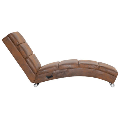 Massage Chaise Longue Kunstsuède Bruin - Design Meubelz