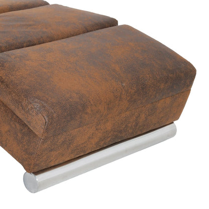 Massage Chaise Longue Kunstsuède Bruin - Design Meubelz