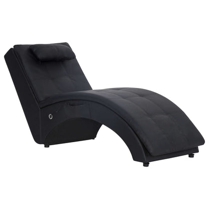 Massage Chaise Longue Met Kussen Kunstleer Zwart - Design Meubelz