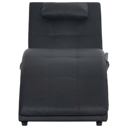 Massage Chaise Longue Met Kussen Kunstleer Zwart - Design Meubelz