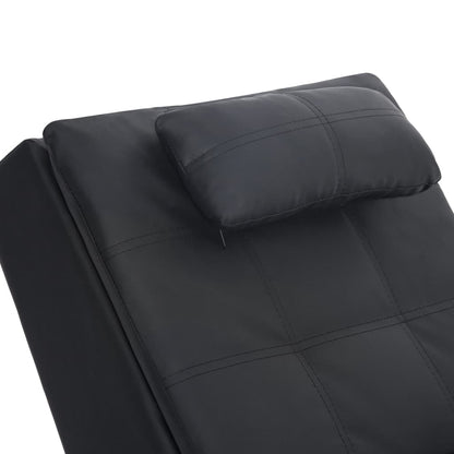 Massage Chaise Longue Met Kussen Kunstleer Zwart - Design Meubelz