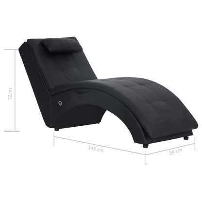 Massage Chaise Longue Met Kussen Kunstleer Zwart - Design Meubelz