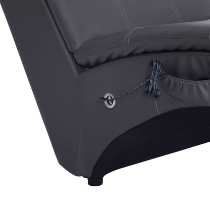 Massage Chaise Longue Met Kussen Kunstleer Grijs - Design Meubelz