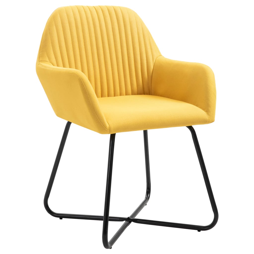 Eetkamerstoelen 2 St Stof Geel - Design Meubelz