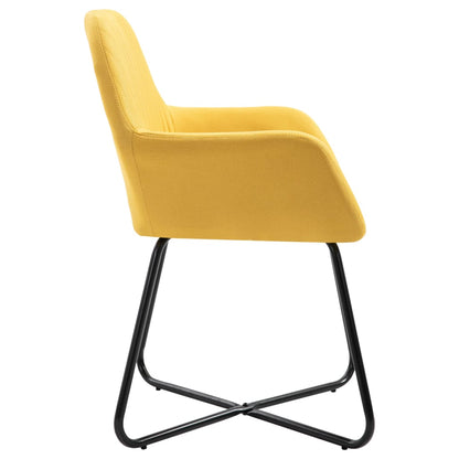 Eetkamerstoelen 2 St Stof Geel - Design Meubelz