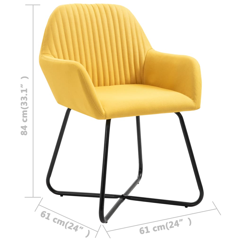 Eetkamerstoelen 2 St Stof Geel - Design Meubelz