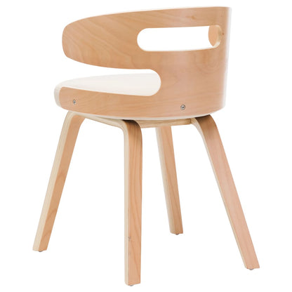 Eetkamerstoelen 2 St Gebogen Hout En Kunstleer Crèmekleurig - Design Meubelz