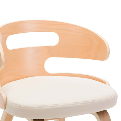 Eetkamerstoelen 2 St Gebogen Hout En Kunstleer Crèmekleurig - Design Meubelz