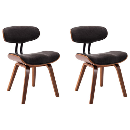 Eetkamerstoelen 2 St Gebogen Hout En Stof Grijs - Design Meubelz