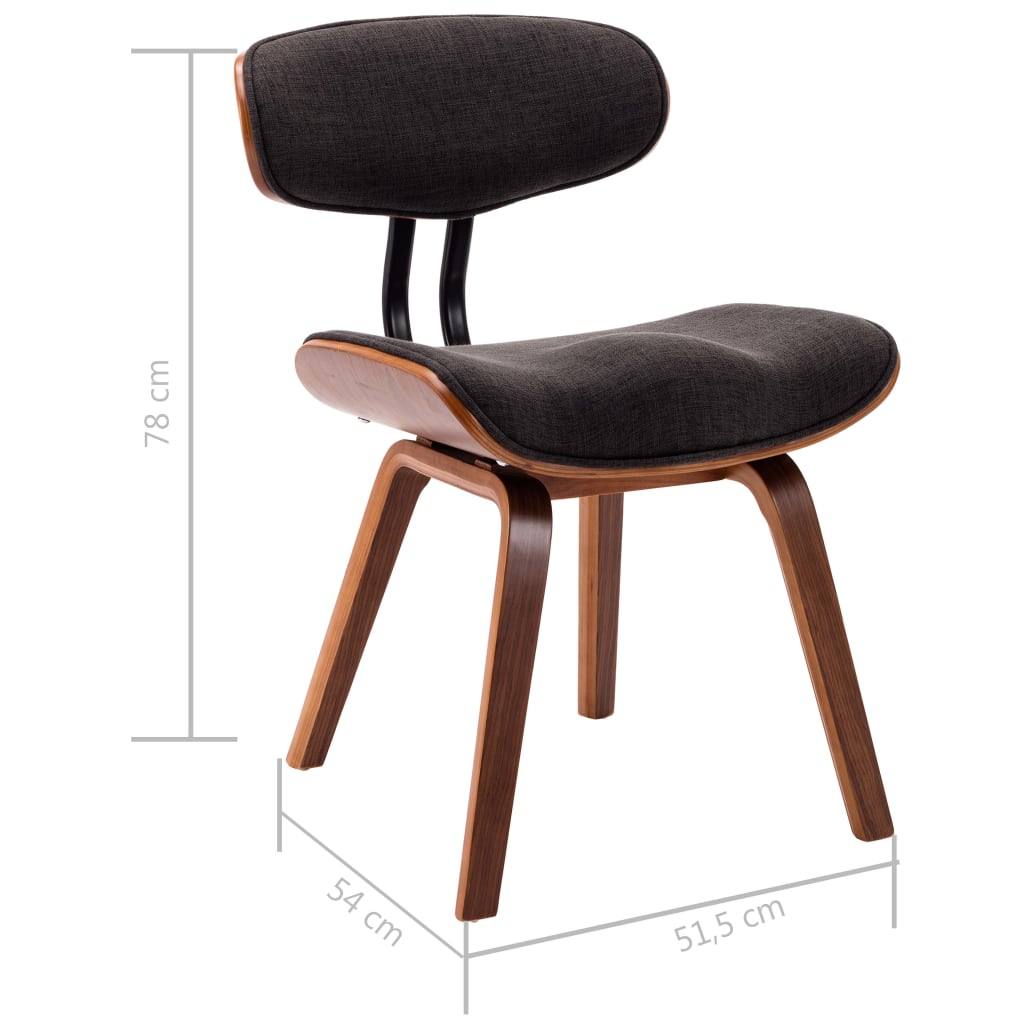 Eetkamerstoelen 2 St Gebogen Hout En Stof Grijs - Design Meubelz