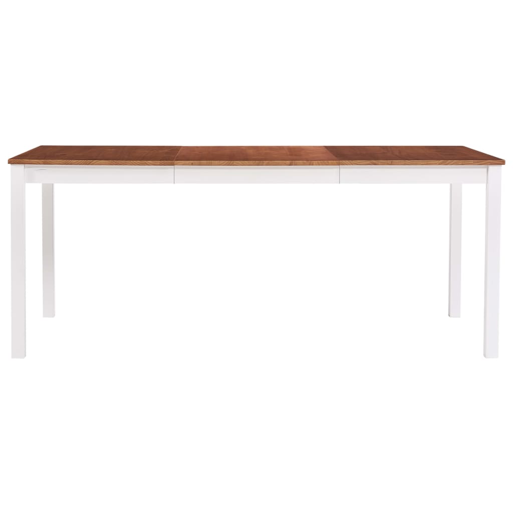 Eettafel 180X90X73 Cm Grenenhout Wit En Bruin - Design Meubelz