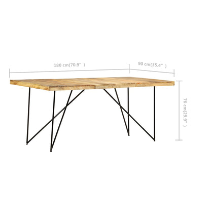 Eettafel 180X90X76 Cm Massief Mangohout - Design Meubelz