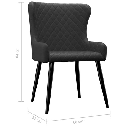 Eetkamerstoelen 2 St Stof Zwart - Design Meubelz