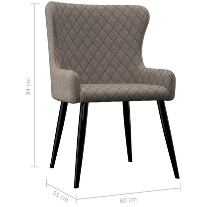 Eetkamerstoelen Draaibaar 2 St Stof Taupe - Design Meubelz