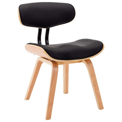 Eetkamerstoelen 6 St Gebogen Hout En Kunstleer Zwart - Design Meubelz