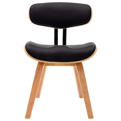 Eetkamerstoelen 6 St Gebogen Hout En Kunstleer Zwart - Design Meubelz