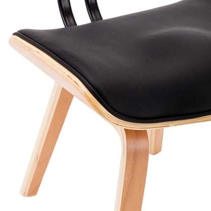 Eetkamerstoelen 6 St Gebogen Hout En Kunstleer Zwart - Design Meubelz