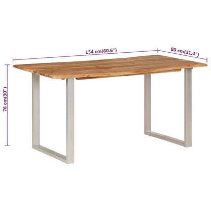 Eettafel 154X80X76 Cm Massief Acaciahout - Design Meubelz