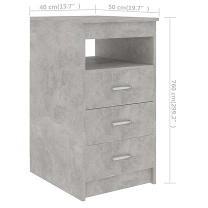 Ladekast 40X50X76 Cm Bewerkt Hout Betongrijs - Design Meubelz