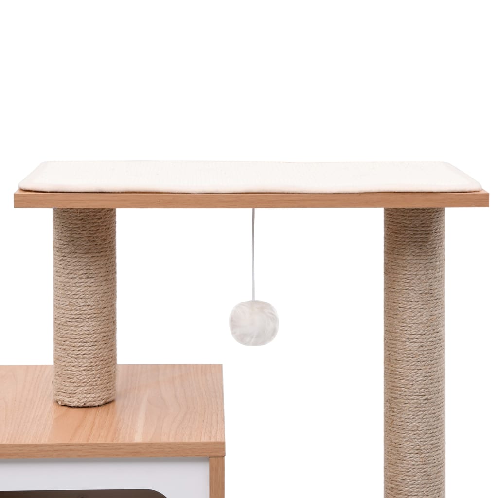 Kattenkrabpaal Met Sisal Krabmat 82 Cm Wit - Design Meubelz