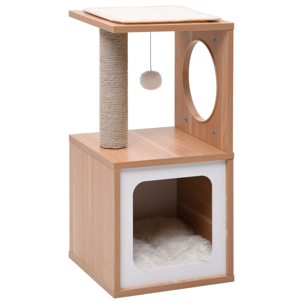 Kattenkrabpaal Met Sisal Krabmat 60 Cm Wit - Design Meubelz