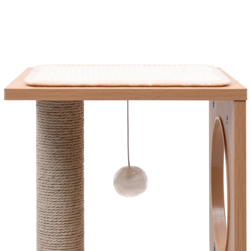 Kattenkrabpaal Met Sisal Krabmat 60 Cm Wit - Design Meubelz