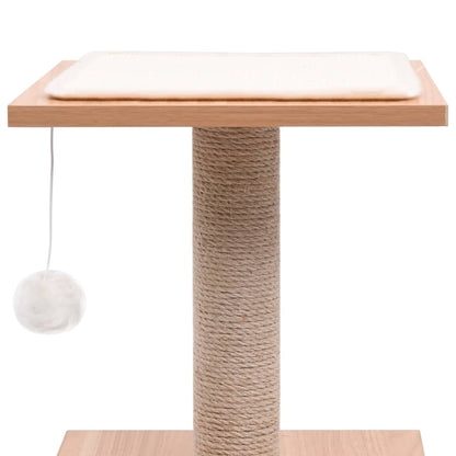 Kattenkrabpaal Met Sisal Krabmat 62 Cm Wit - Design Meubelz