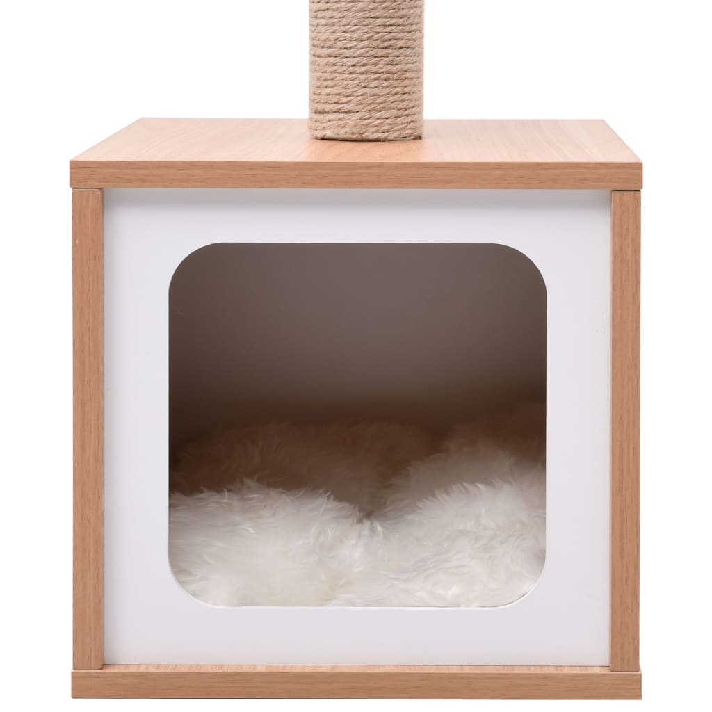 Kattenkrabpaal Met Sisal Krabmat 62 Cm Wit - Design Meubelz