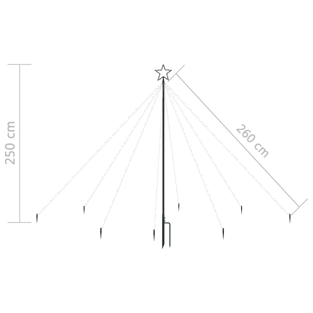 Kerstboomverlichting Waterval Binnen Buiten 400 Led's 2,5 M 250 x 70 cm - Design Meubelz