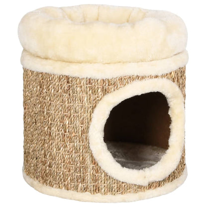 Kattenhuis Met Luxe Kussen 33 Cm Zeegras - Design Meubelz