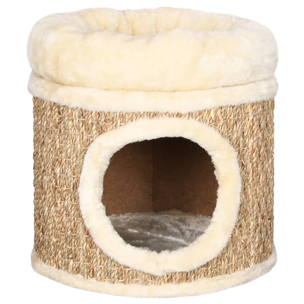 Kattenhuis Met Luxe Kussen 33 Cm Zeegras - Design Meubelz