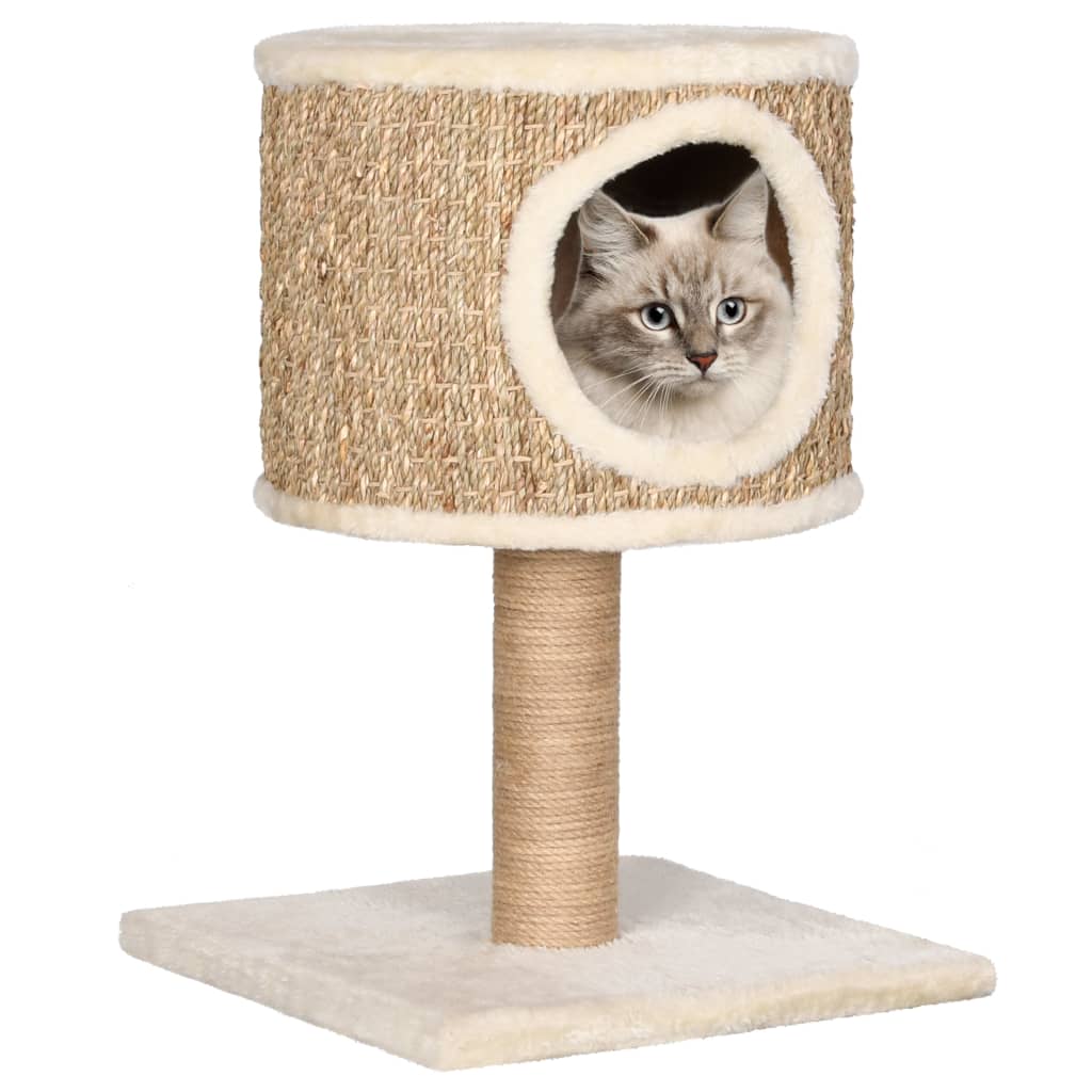 Kattenmeubel Met Huis En Krabpaal 52 Cm Zeegras - Design Meubelz