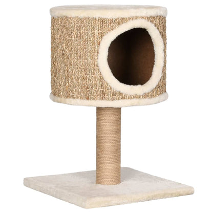 Kattenmeubel Met Huis En Krabpaal 52 Cm Zeegras - Design Meubelz