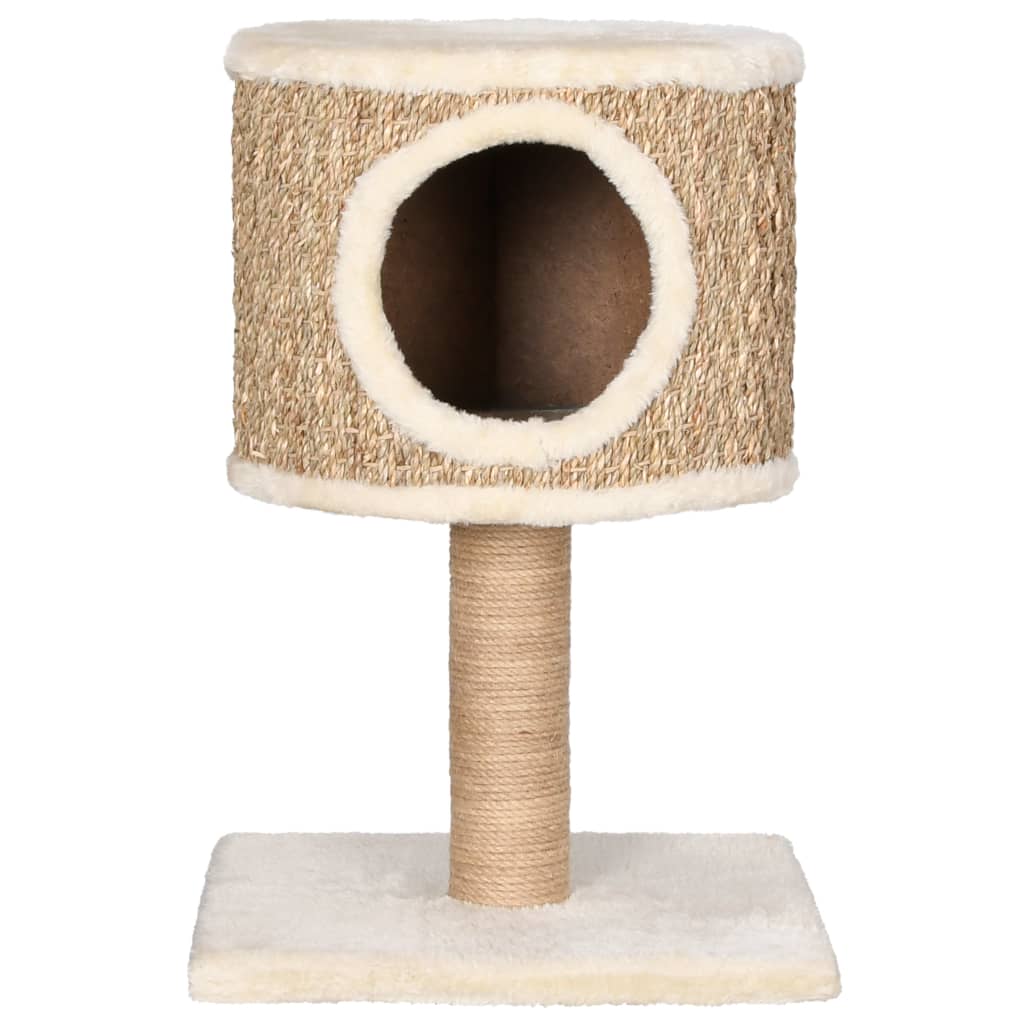 Kattenmeubel Met Huis En Krabpaal 52 Cm Zeegras - Design Meubelz