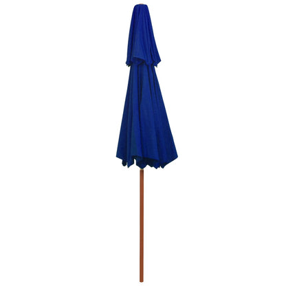 Parasol dubbeldekker met houten paal 270 cm blauw
