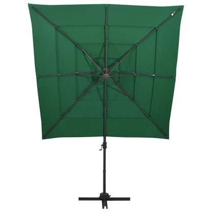 Parasol 4-laags met aluminium paal 250x250 cm groen