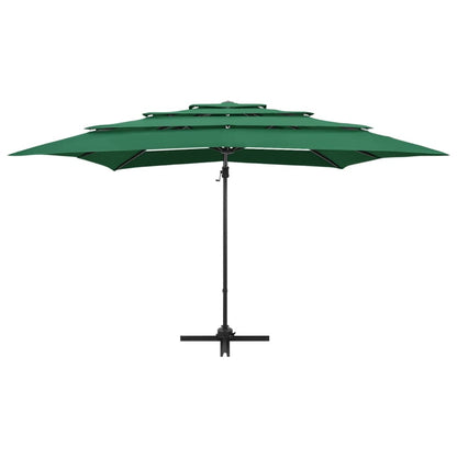 Parasol 4-laags met aluminium paal 250x250 cm groen