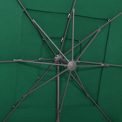 Parasol 4-laags met aluminium paal 250x250 cm groen