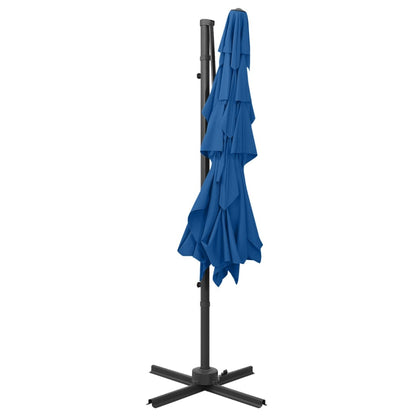 Parasol 4-laags met aluminium paal 250x250 cm azuurblauw