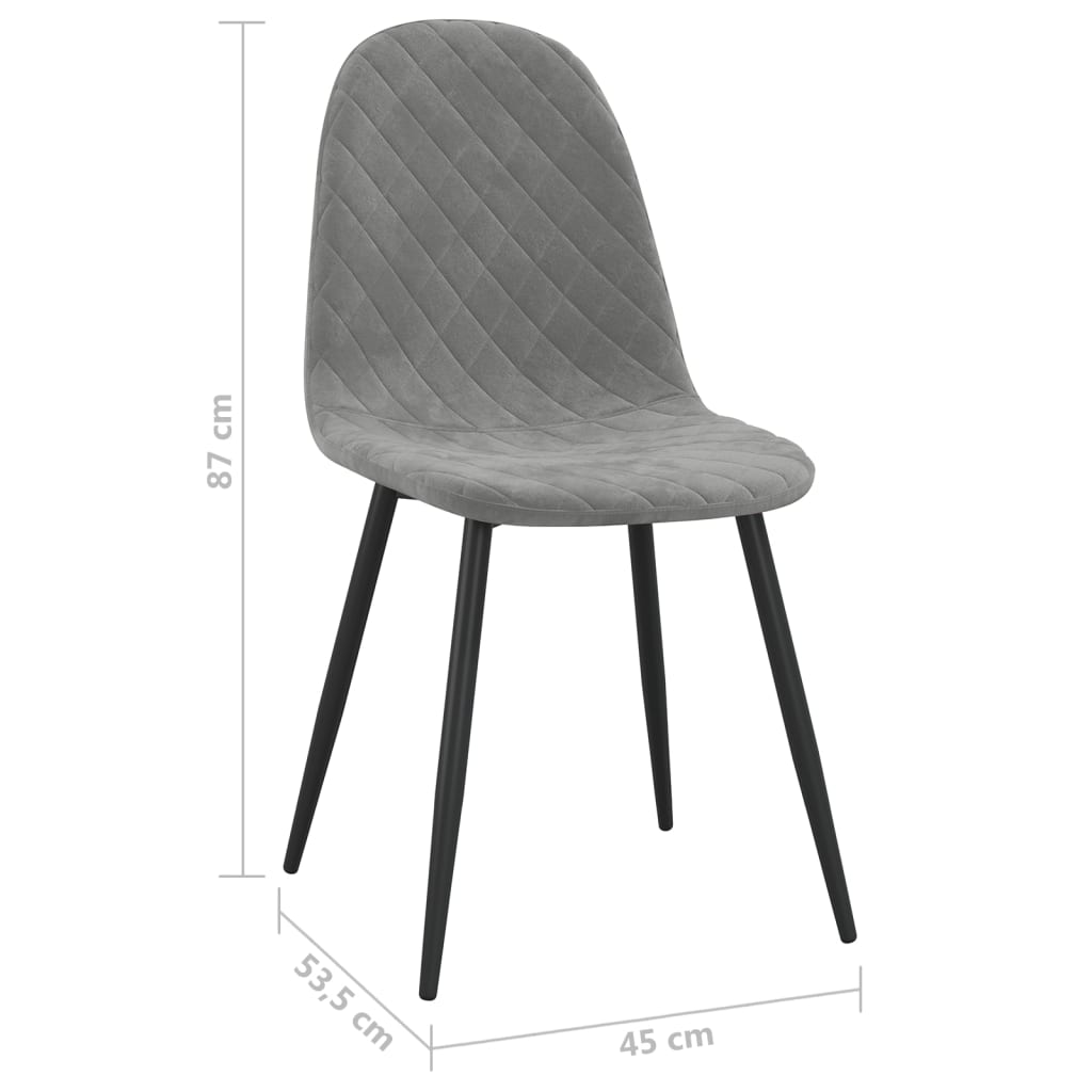 Eetkamerstoelen 2 St Fluweel Lichtgrijs - Design Meubelz