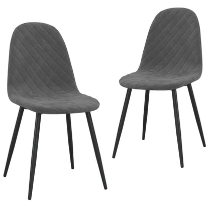 Eetkamerstoelen 2 St Fluweel Donkergrijs - Design Meubelz