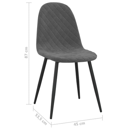 Eetkamerstoelen 2 St Fluweel Donkergrijs - Design Meubelz