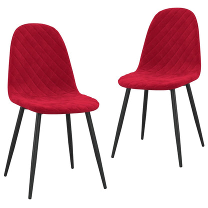 Eetkamerstoelen 2 St Fluweel Wijnrood - Design Meubelz