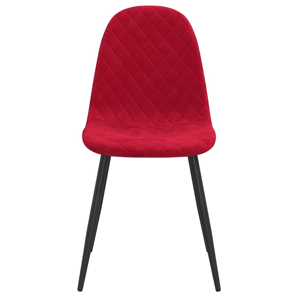 Eetkamerstoelen 2 St Fluweel Wijnrood - Design Meubelz