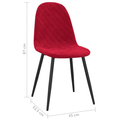 Eetkamerstoelen 2 St Fluweel Wijnrood - Design Meubelz